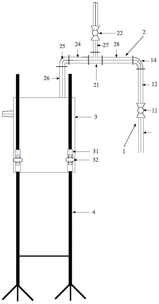 Flow guide device used for measuring underwater jet flow noises by reverberation method