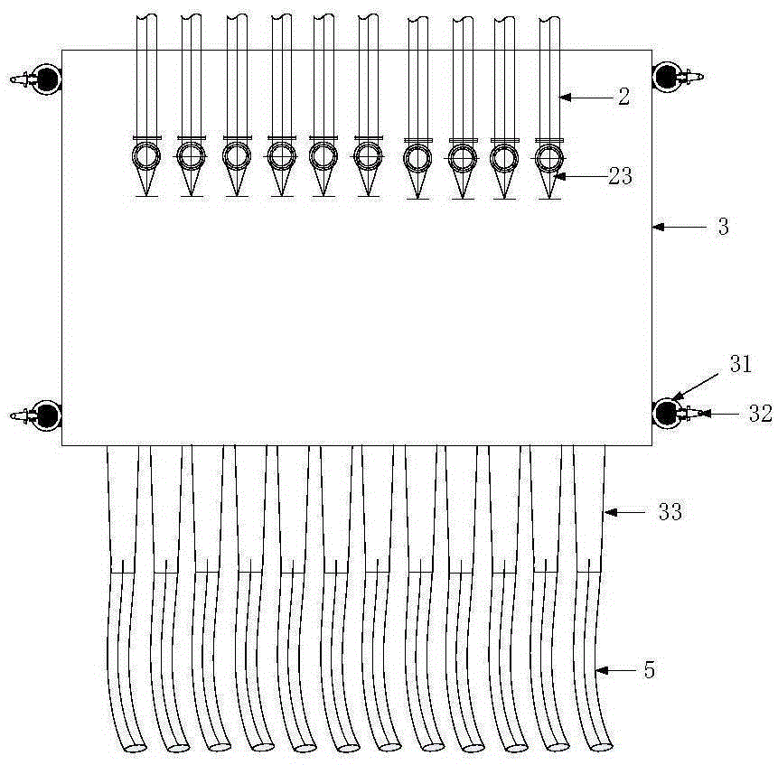 Flow guide device used for measuring underwater jet flow noises by reverberation method