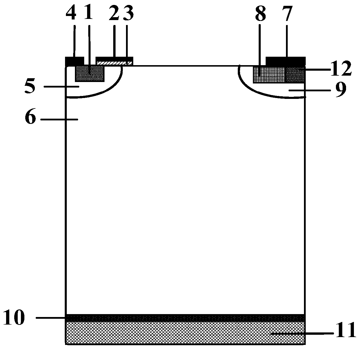 Composite RC-LIGBT (Lateral Insulated Gate Bipolar Transistor) device with L-shaped SiO&lt;2&gt; isolation layer