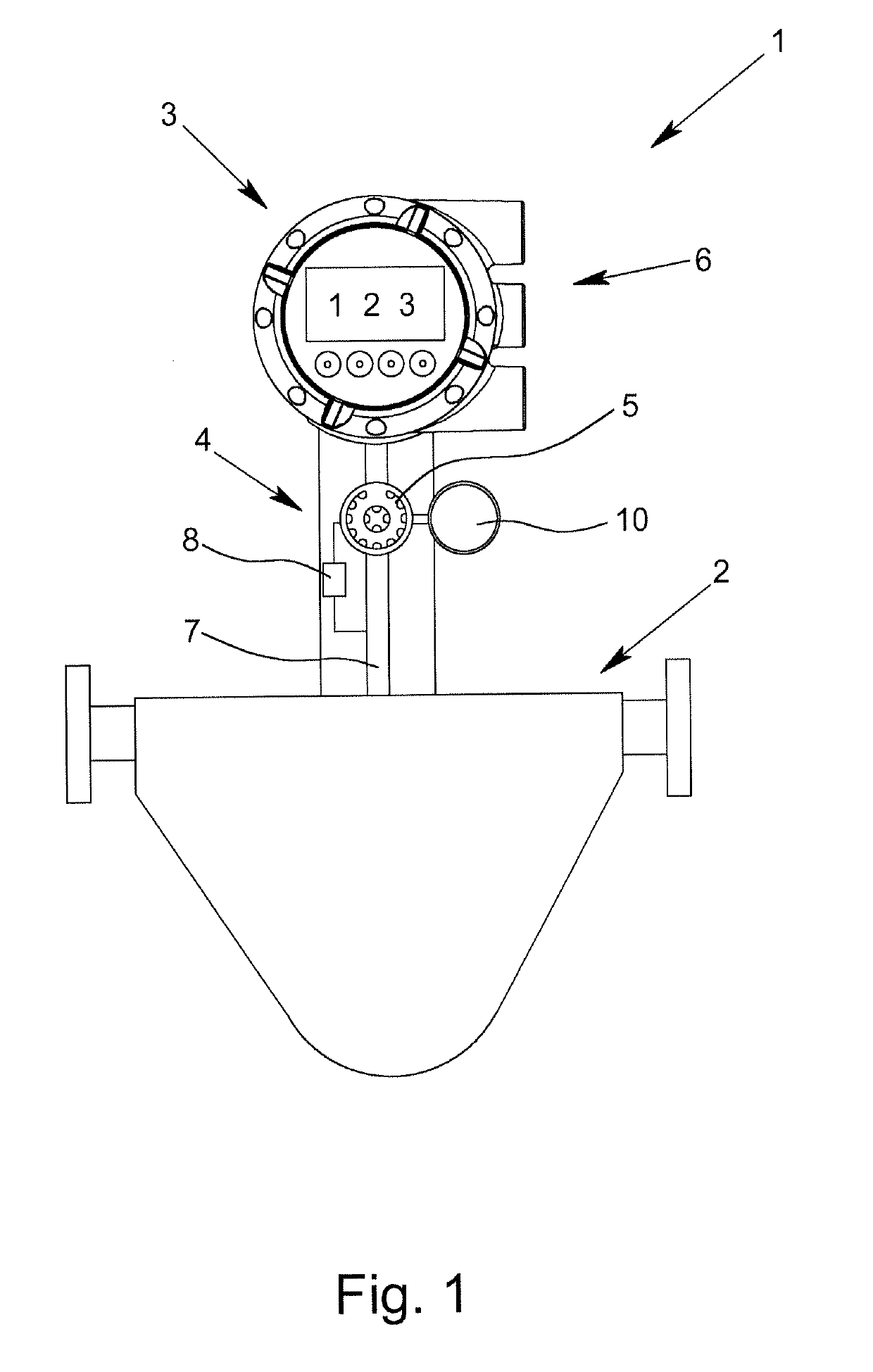 Measuring device having an interface