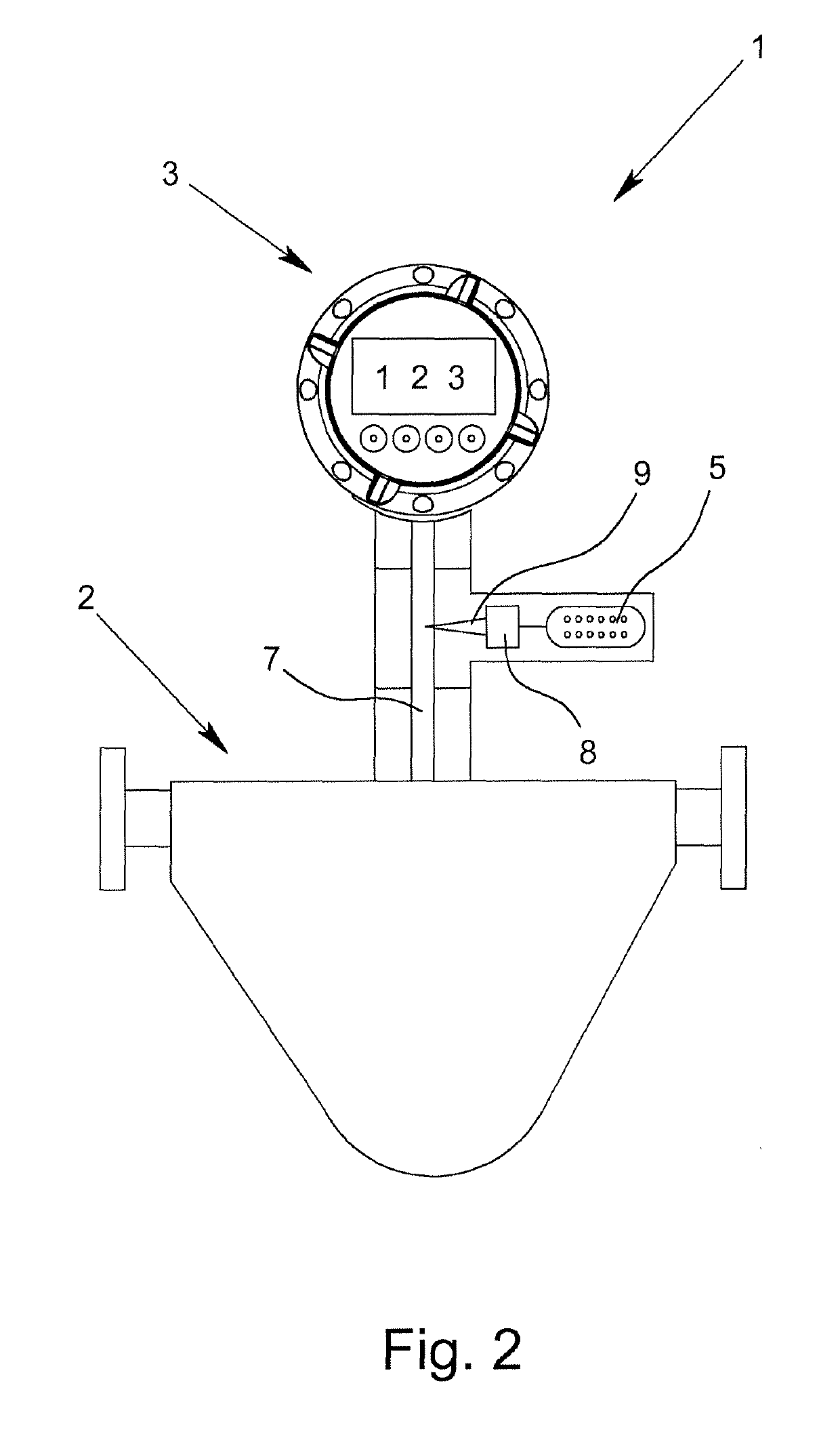 Measuring device having an interface