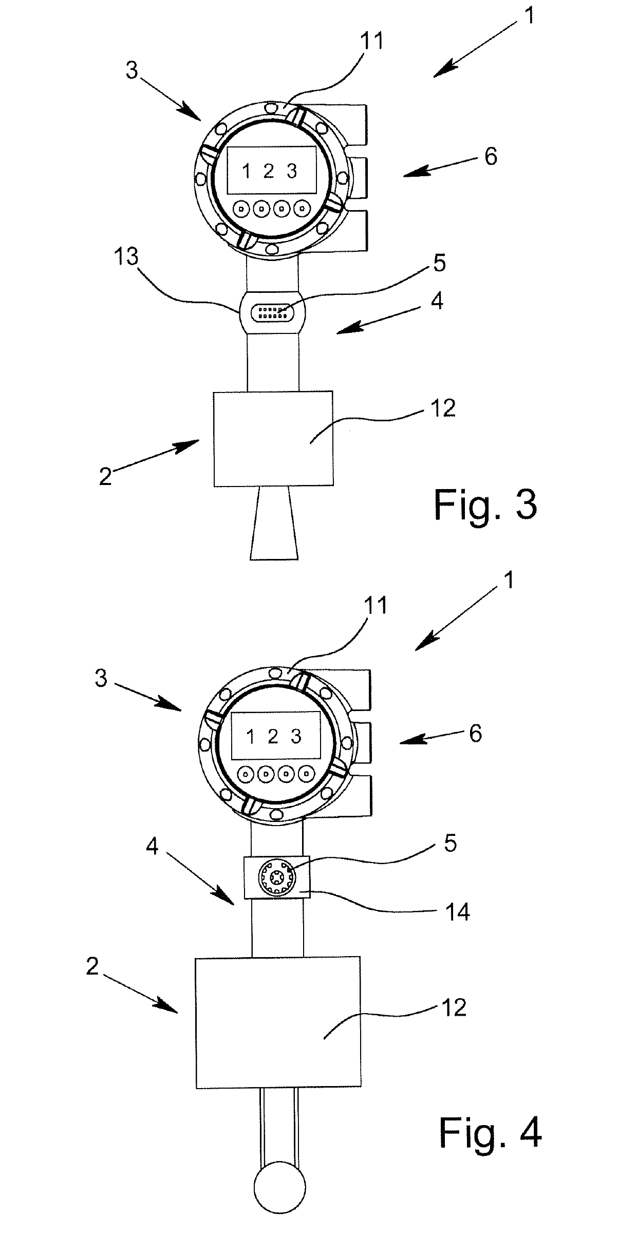 Measuring device having an interface