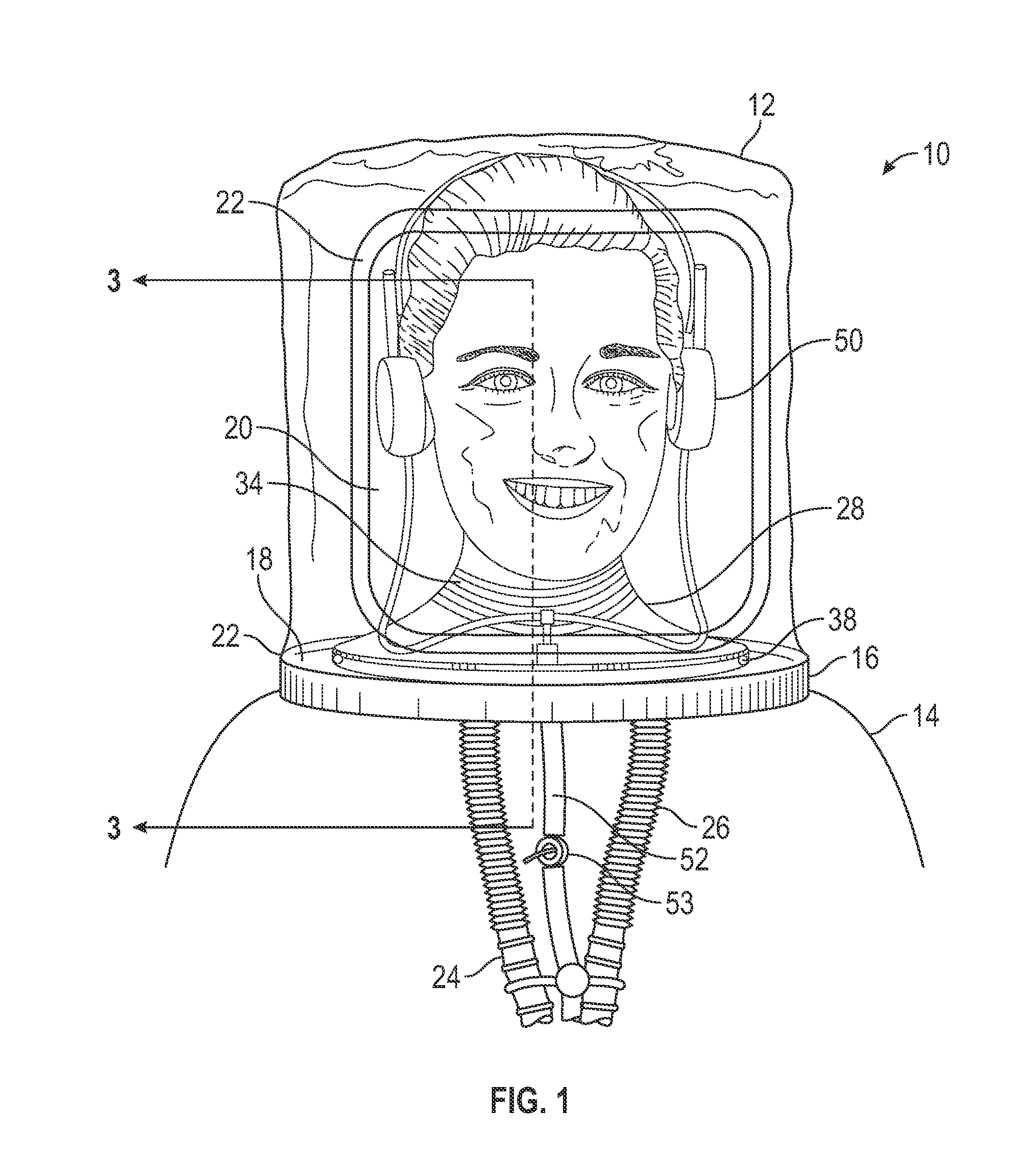 Neck seal for a gas treatment hood