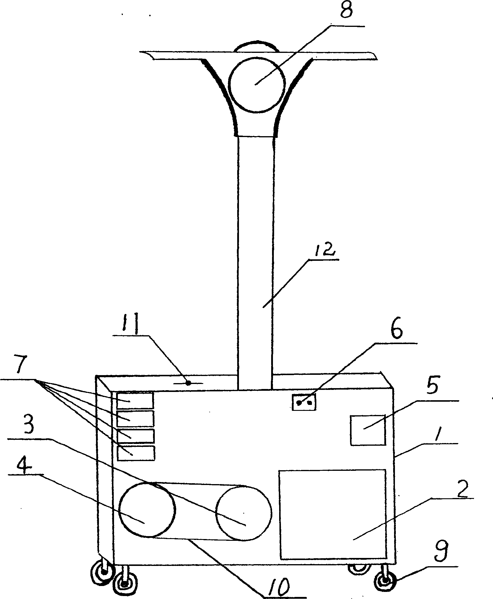 A self-generating mobile traffic command signal light