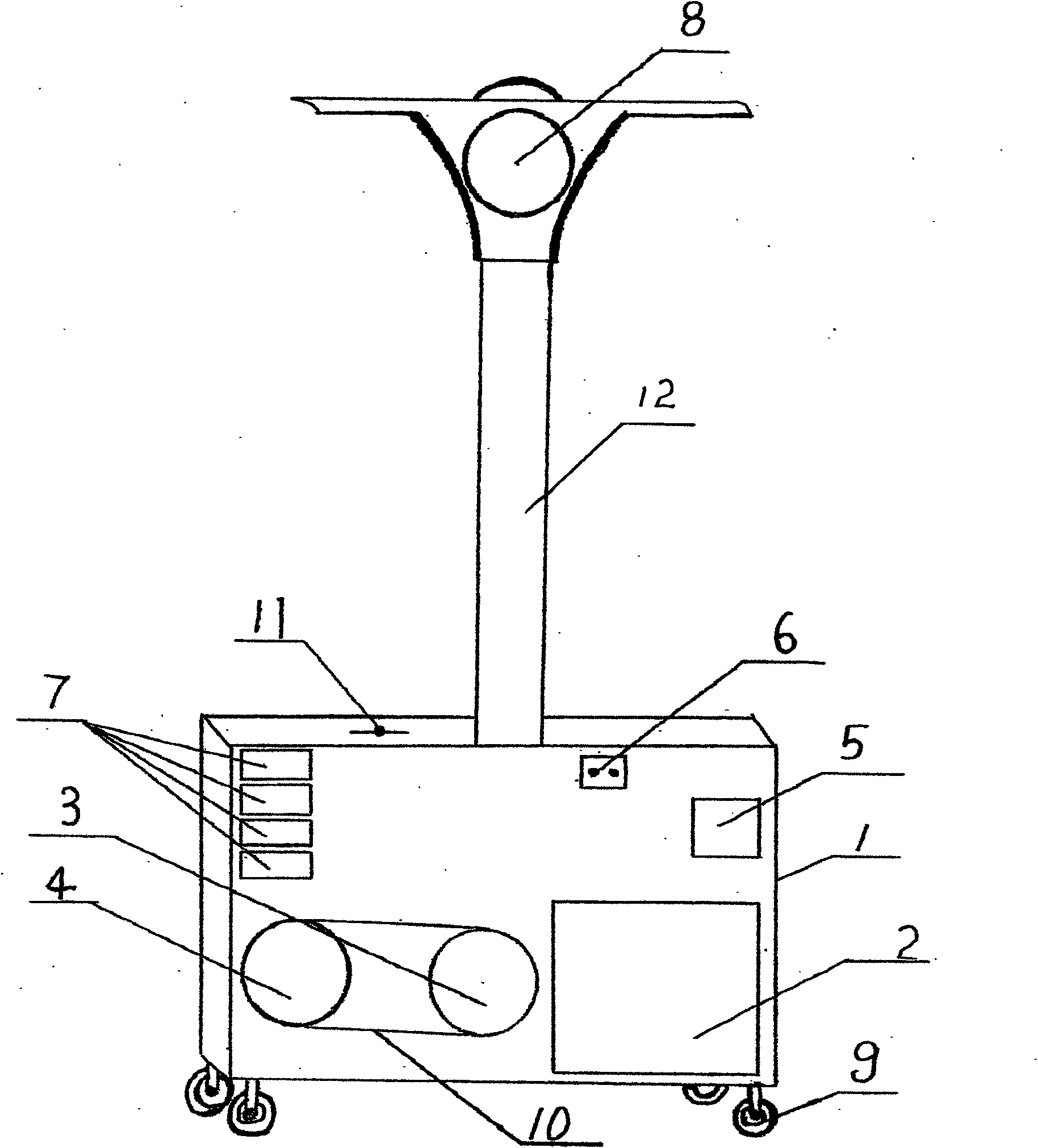 A self-generating mobile traffic command signal light