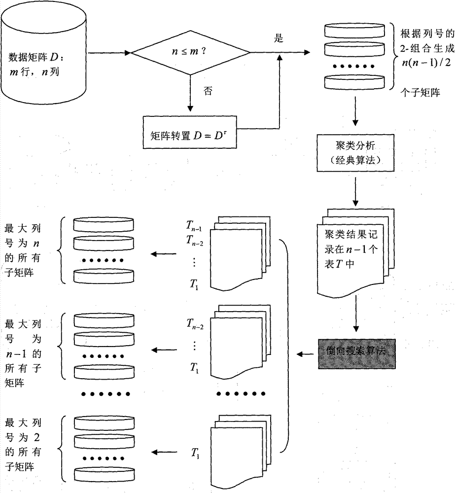 Bidirectional clustering detection method for local similarity submatrices in data matrix