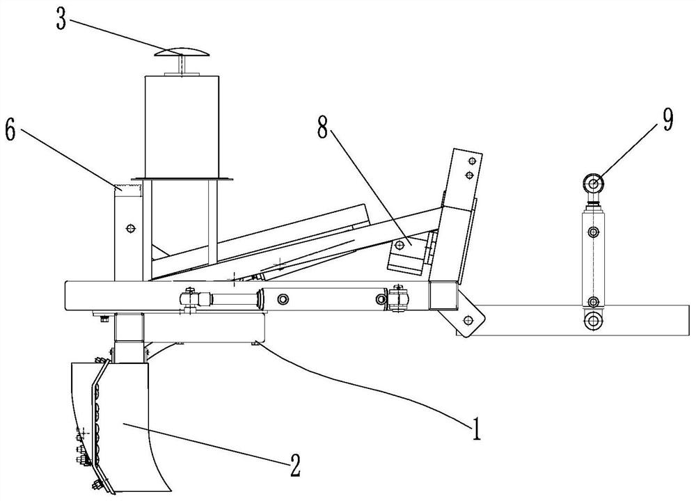 Elevation self-balancing control method and device for wide land leveler