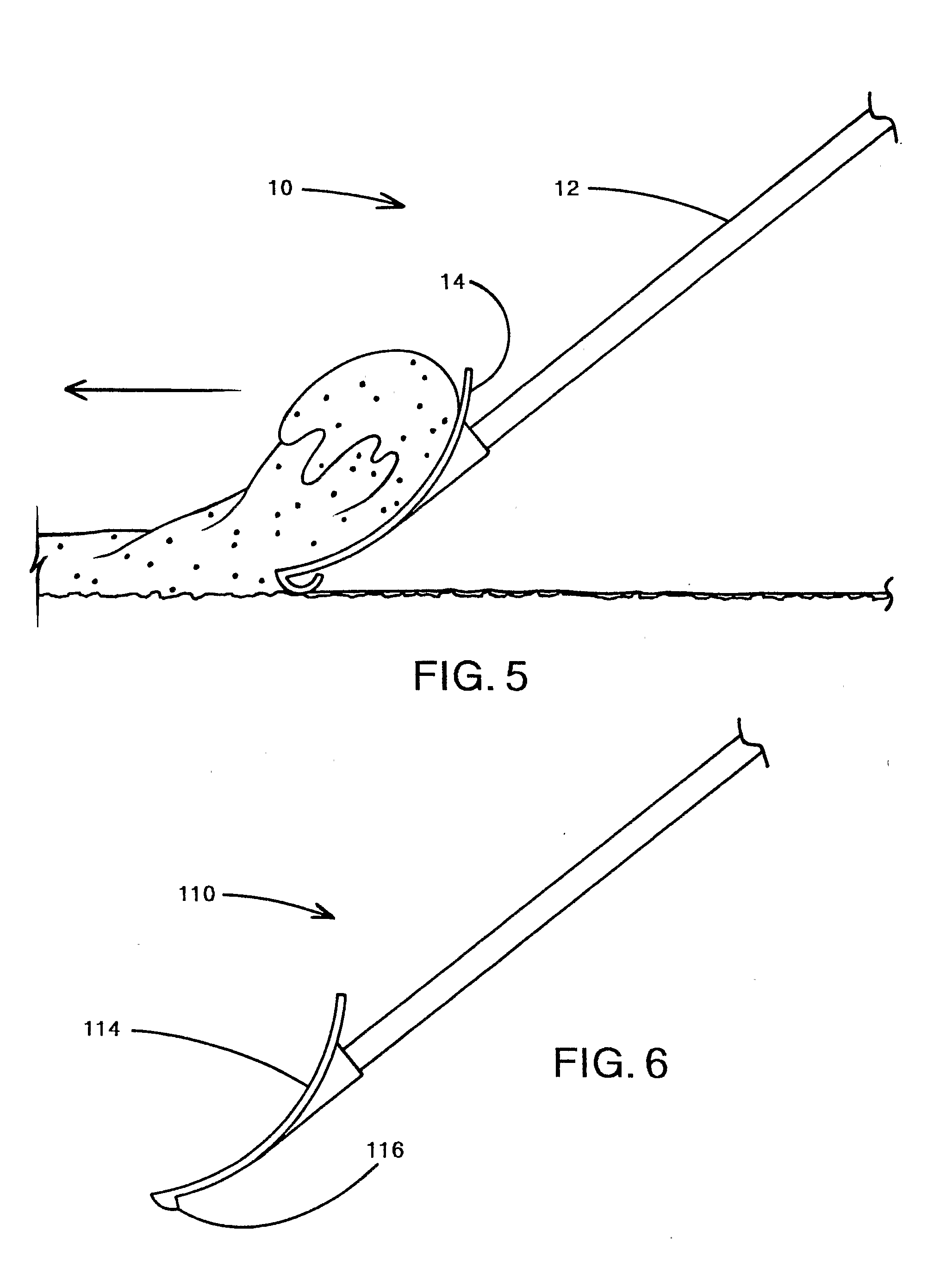 Snow shovel with convex edge