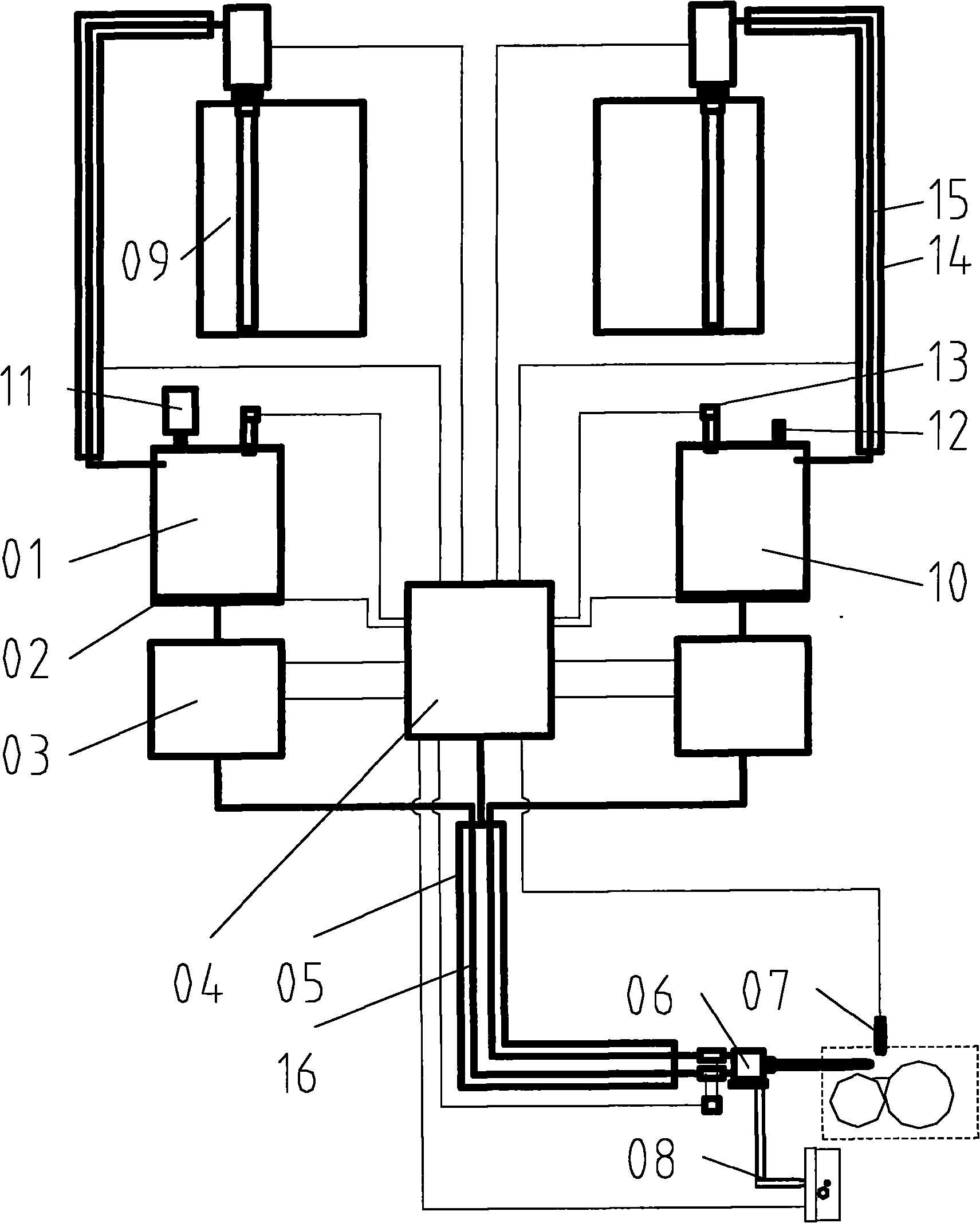 Double-component glue automatic glue mixer