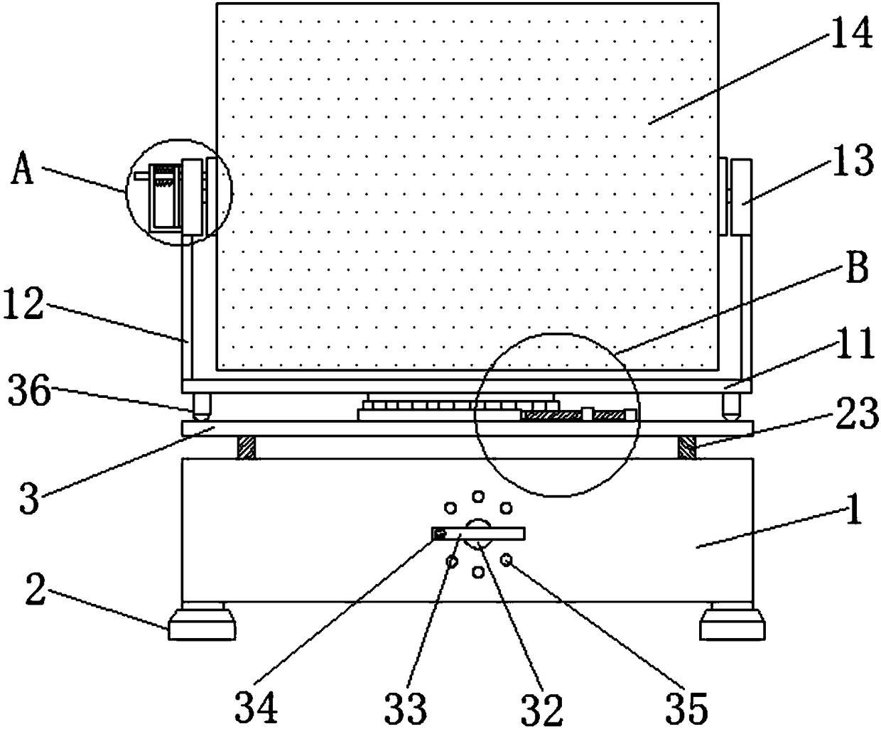 Display capable of adjusting screen angle for computer network equipment