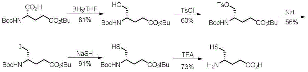 (S)-4-amino-5-mercaptopentanoic acid preparation method