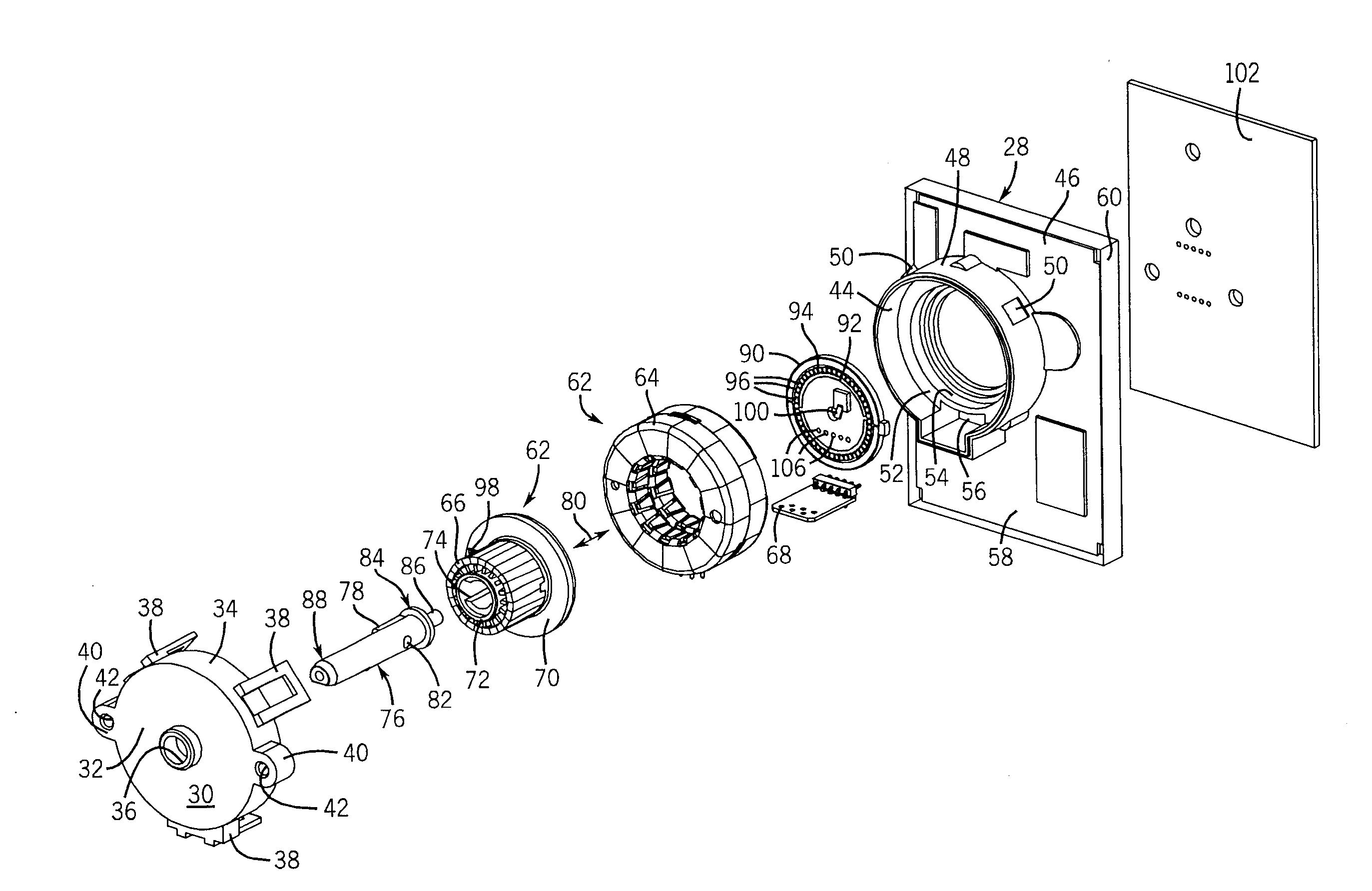 Self-advancing encoder for appliance control