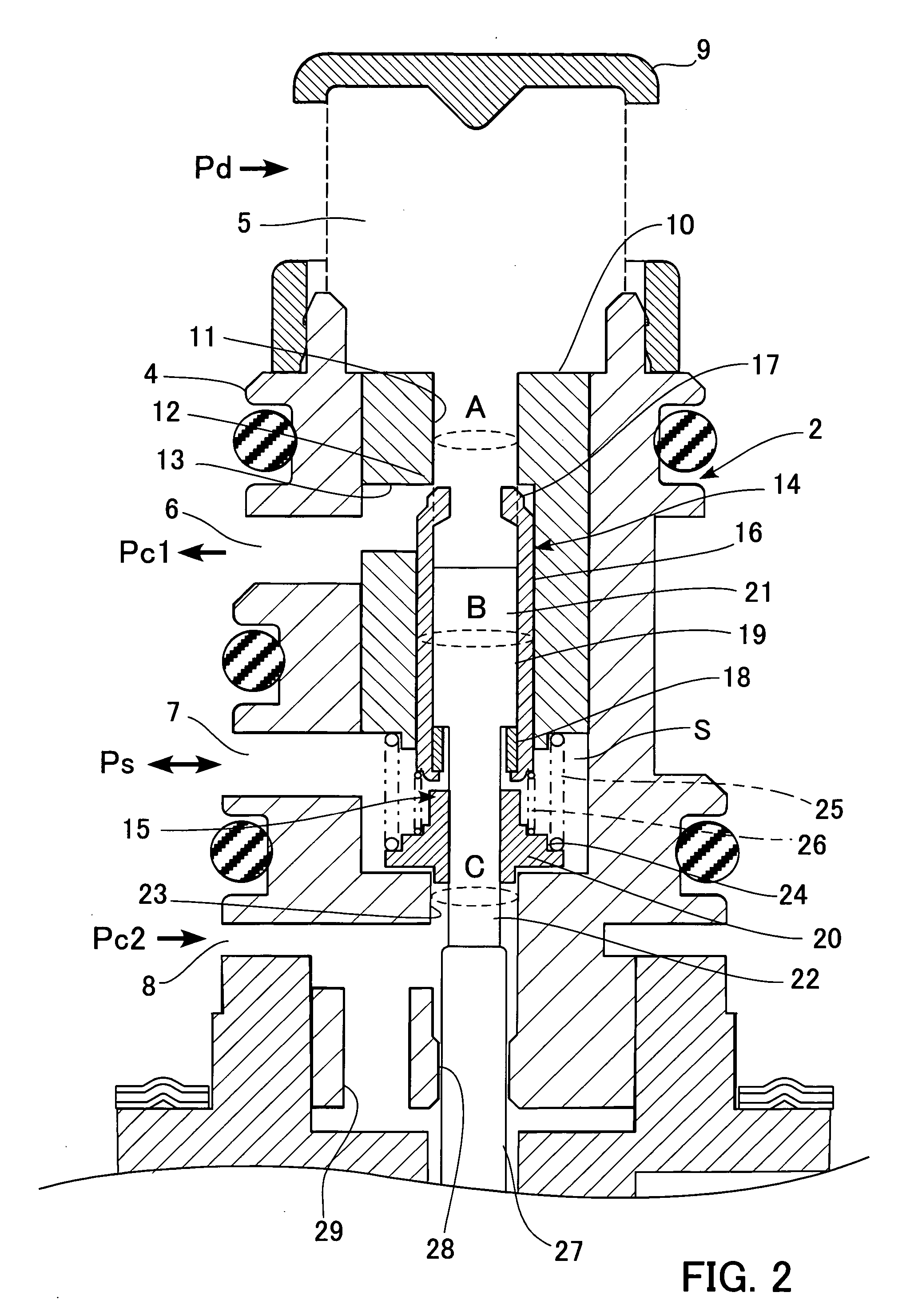 Control valve for variable displacement compressor