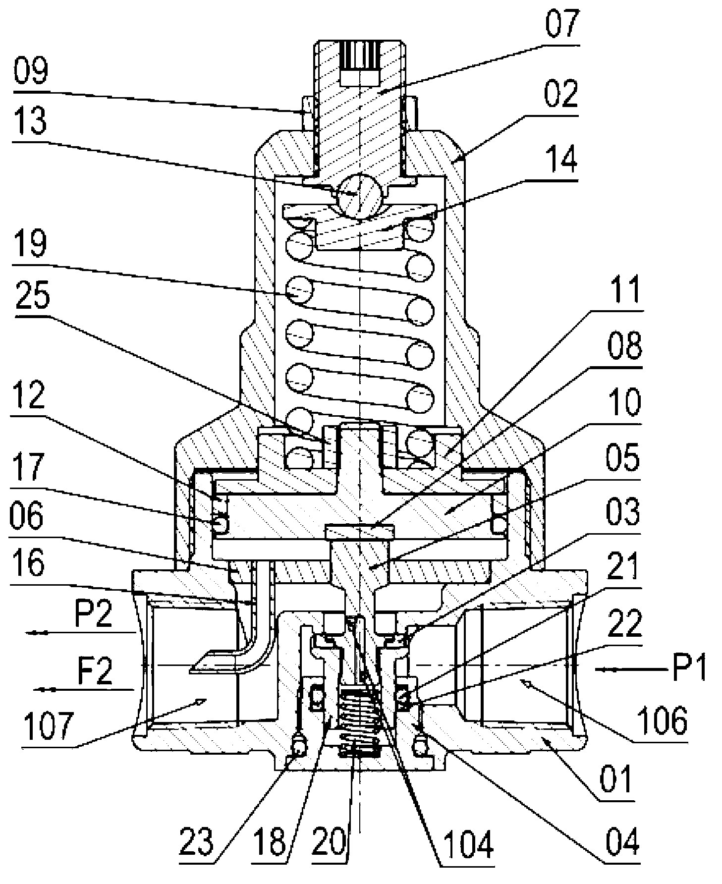 Modularization spool structure of large-flow balance-type pressure regulating value