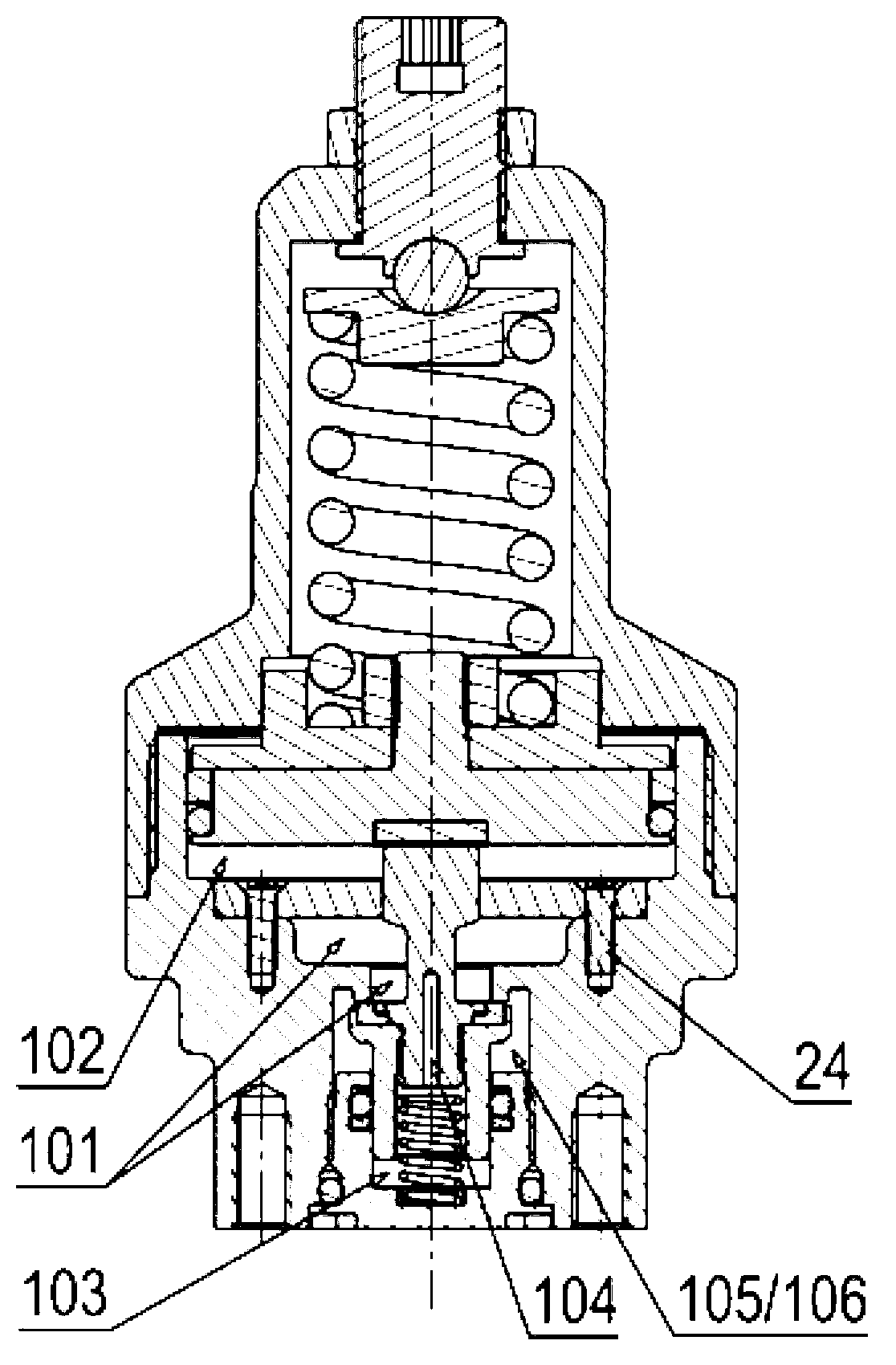 Modularization spool structure of large-flow balance-type pressure regulating value