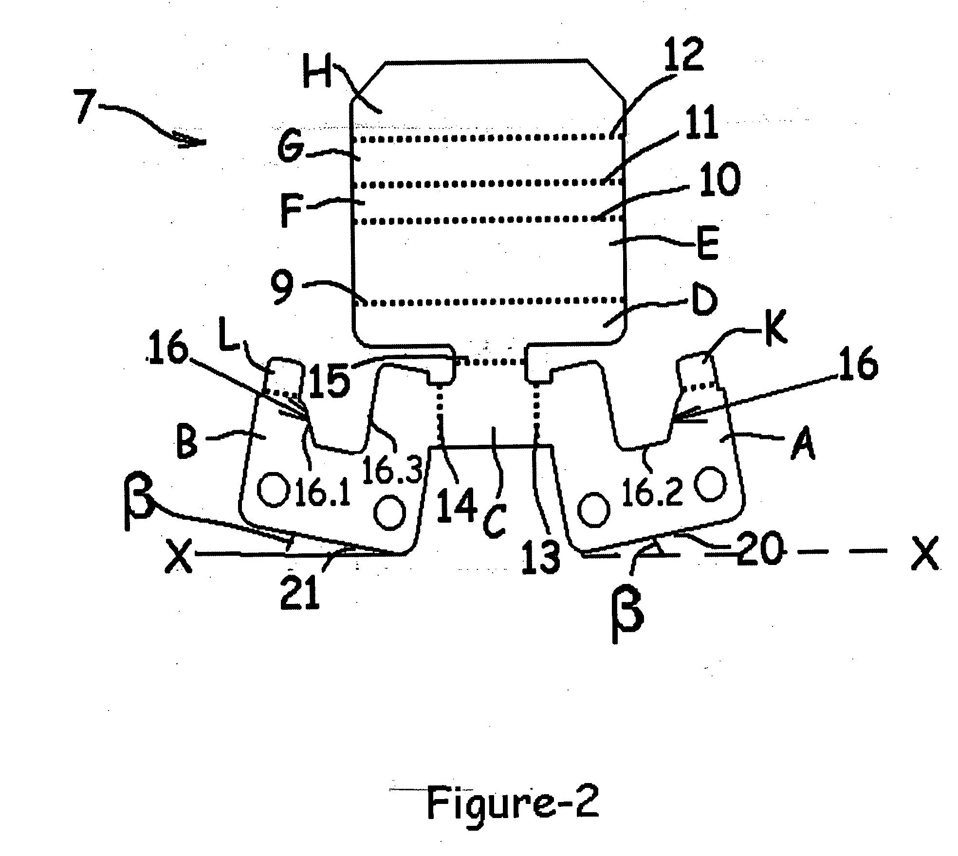 Integral load support for a jack formed of a sheet material bent to less than 180 degrees