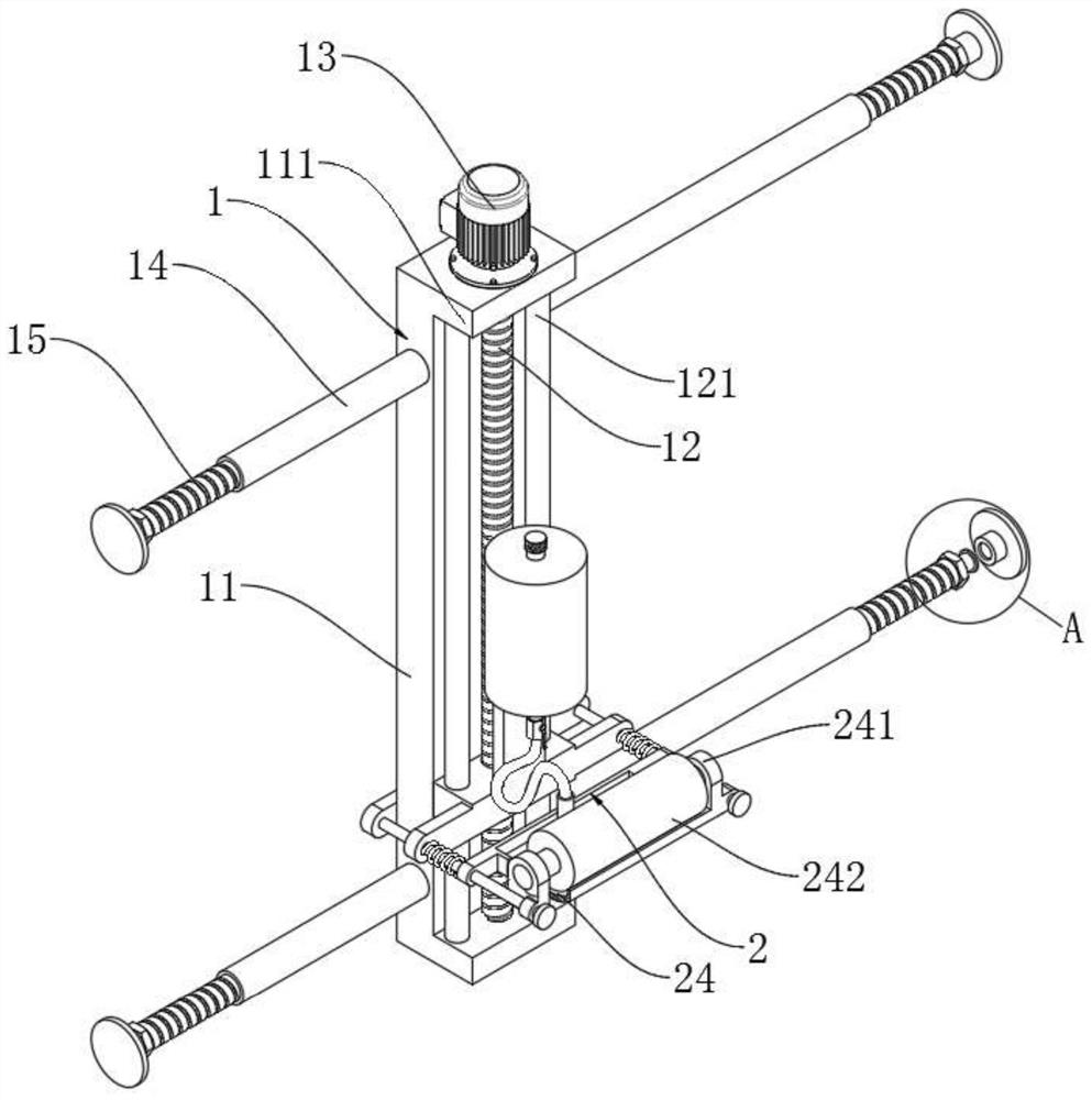 A smooth wall brushing machine with automatic feeding for construction