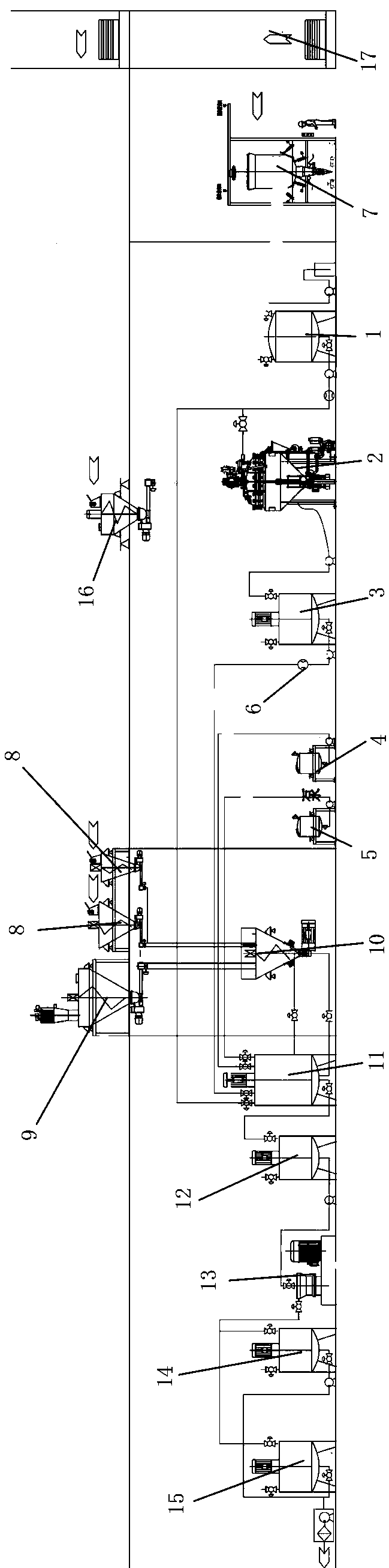 Full-automatic online type continuous powder-liquid mixing and dispersing system