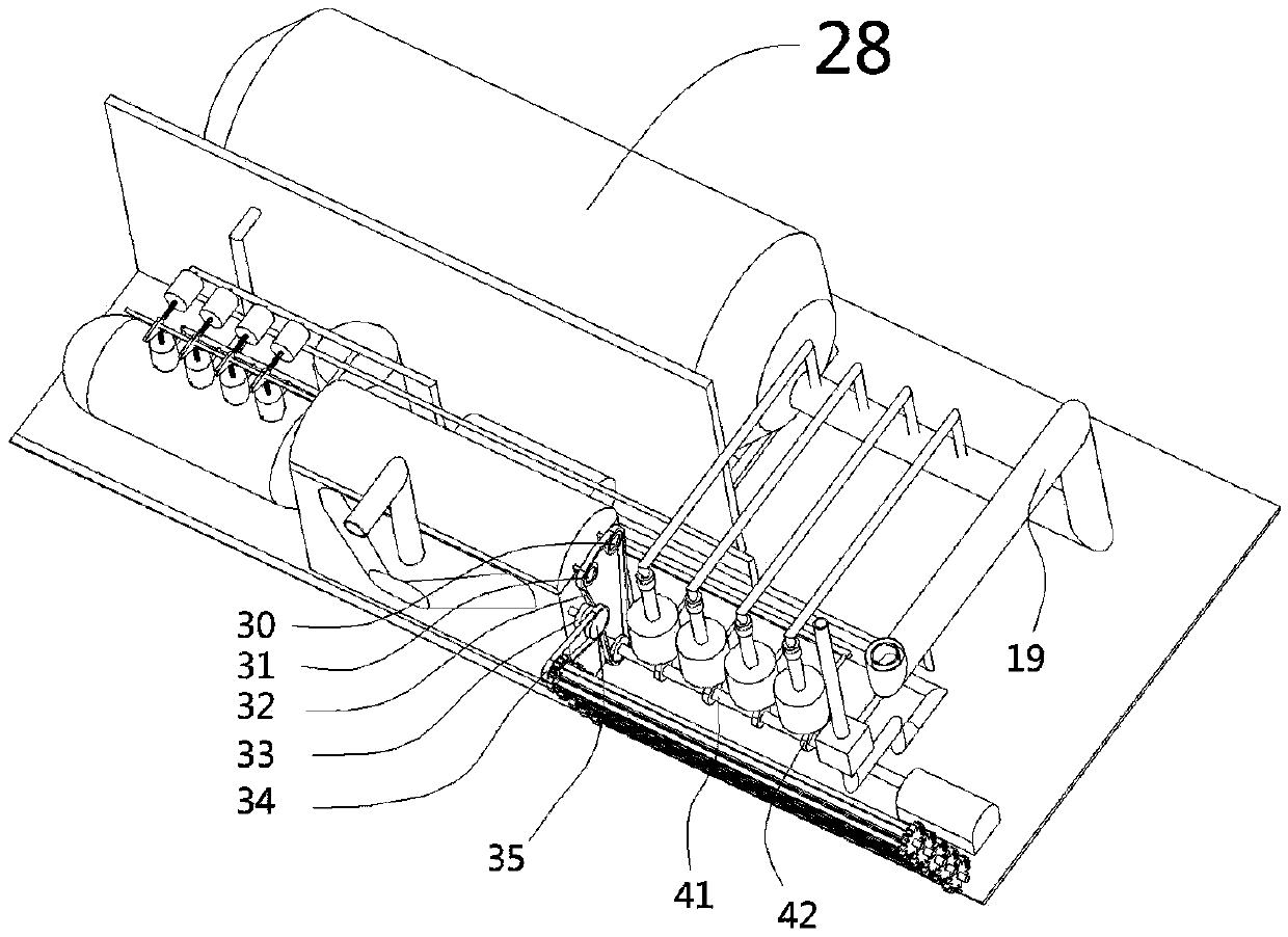 Material transporting freezing system of LNG ship and freezing material transporting method