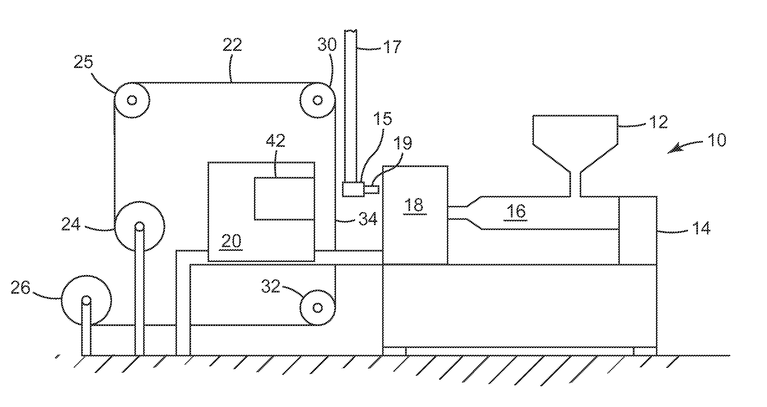 Ultrasonic injection molding on a web