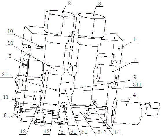 Hydraulic proportional valve block with pressure compensation function