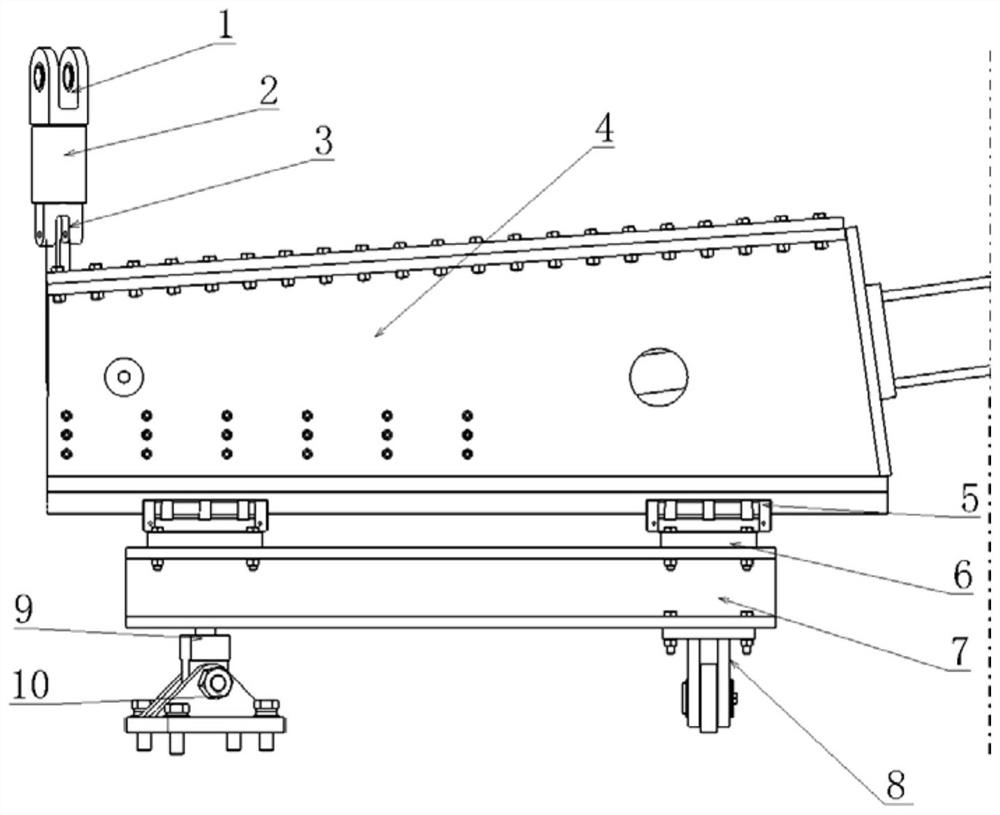 Undercarriage strength test vertical load loading device