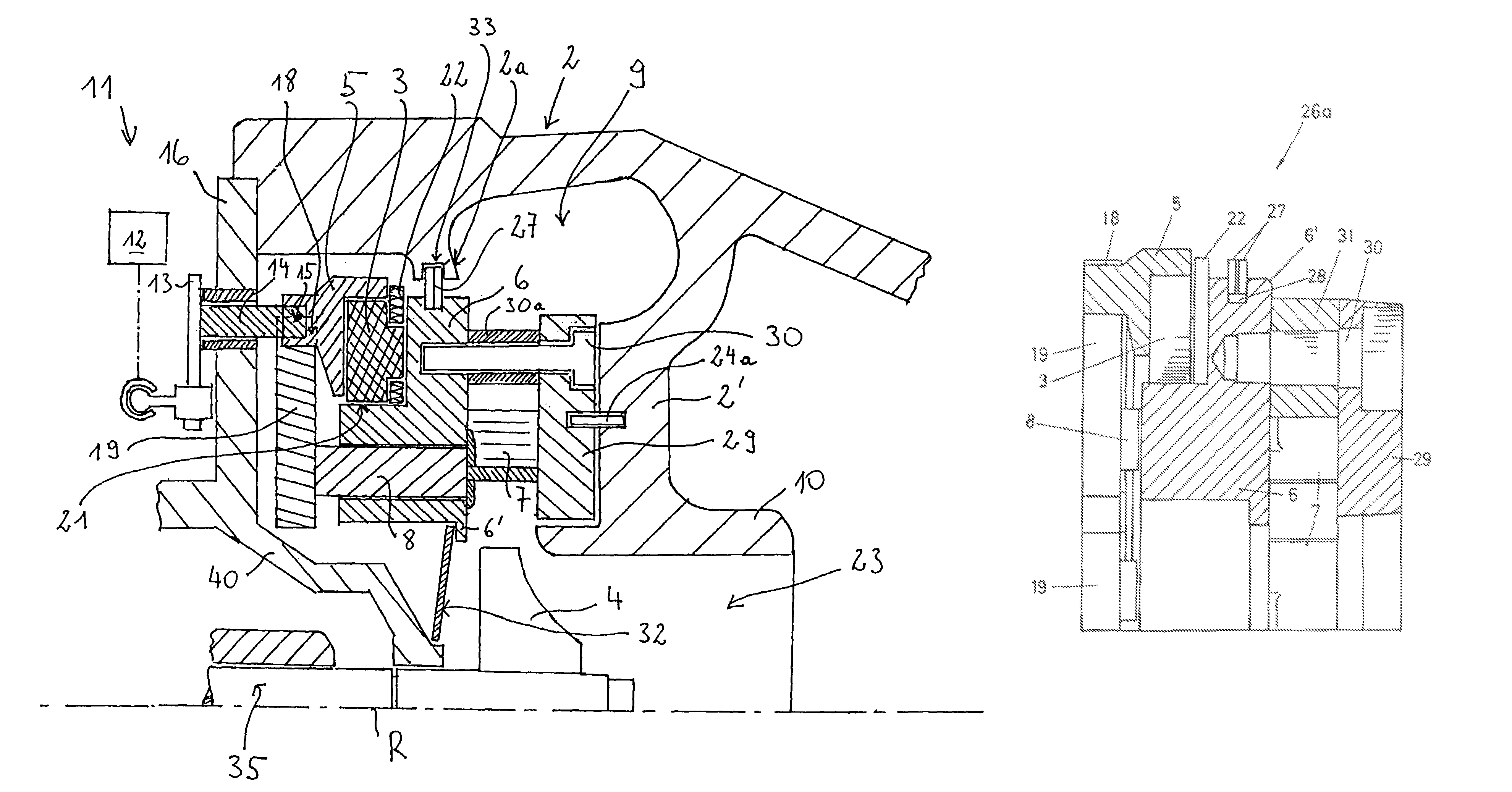 Turbine unit and VTG mechanism therefor