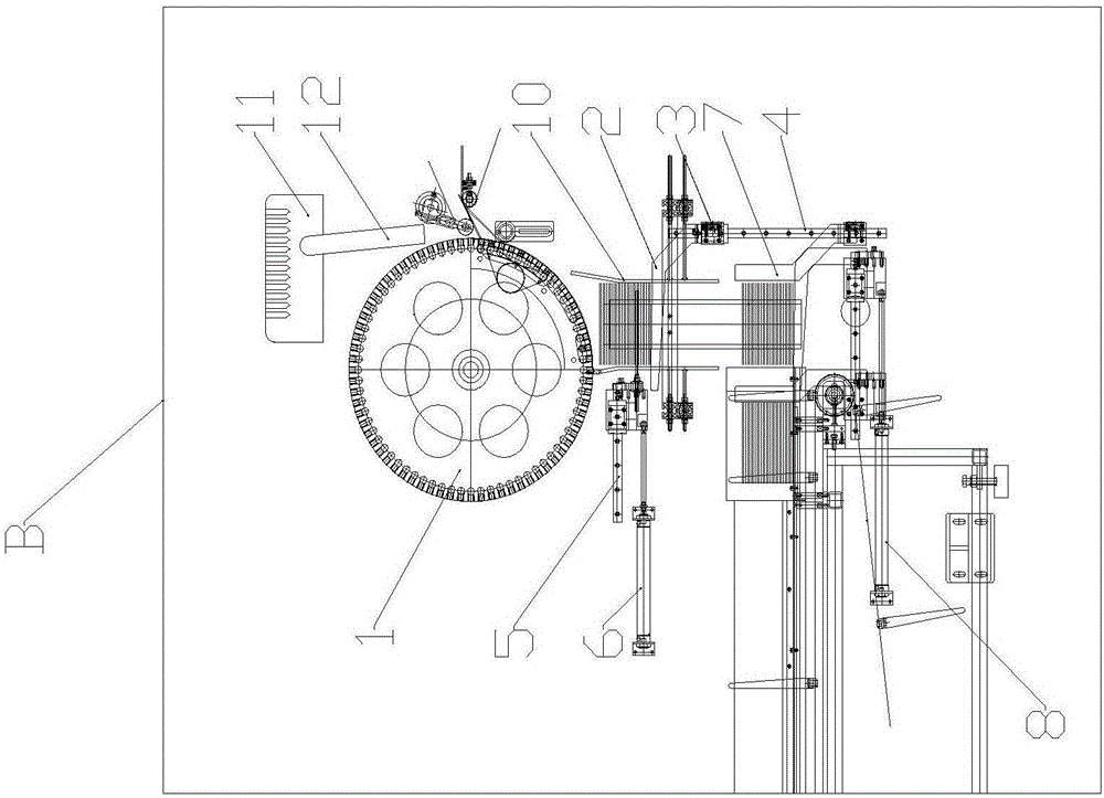 Efficient slice arrangement device used for disposable sanitary product manufacturing equipment