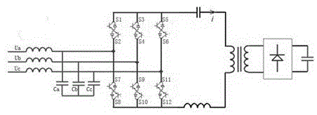 A control method of an ac-dc series resonant matrix converter control device for capacitor charging