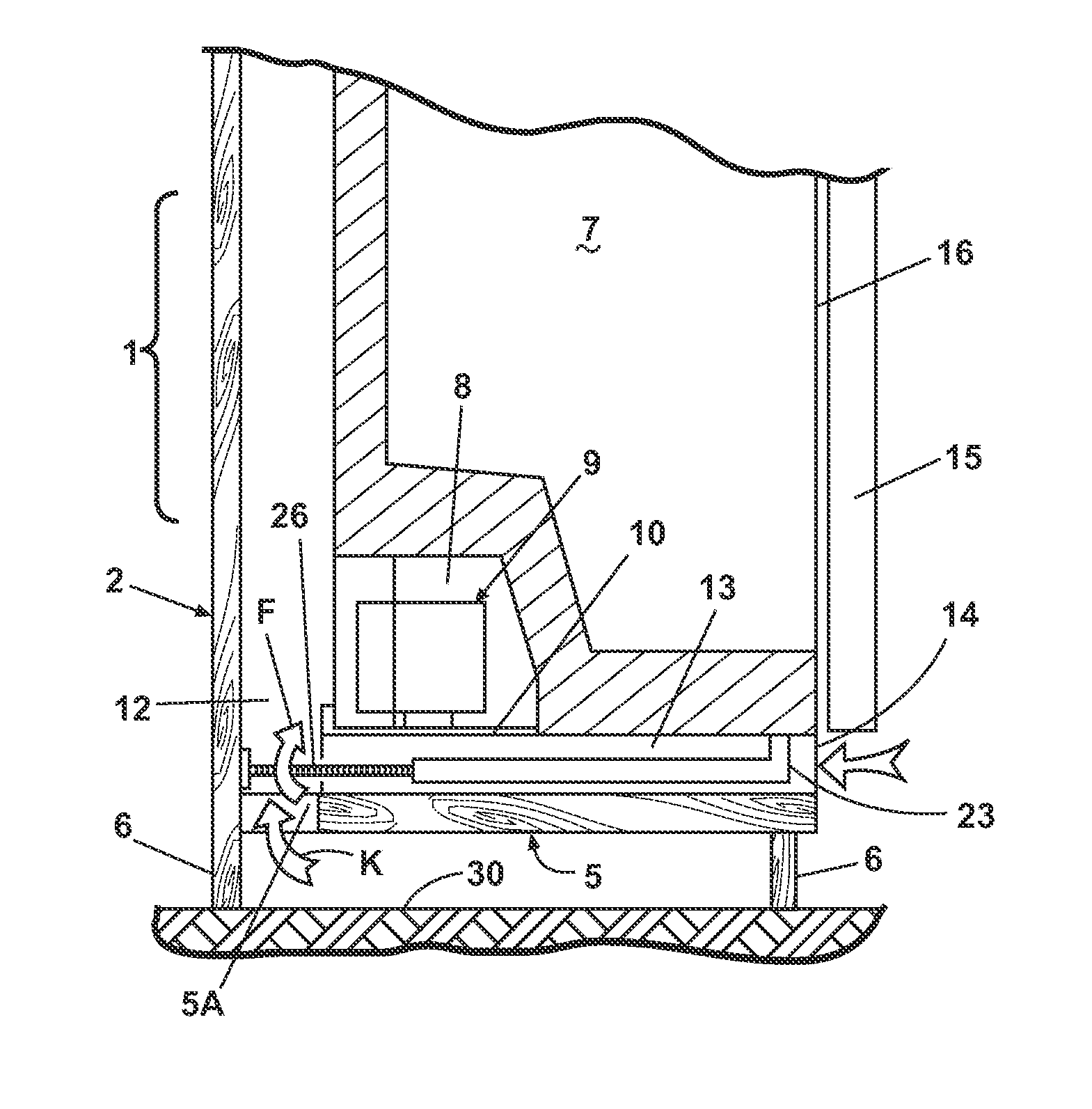 Upright refrigerator, particularly, of built-in Type with Anti-dust filter for the compressor compartment, and anti-dust filter for this latter