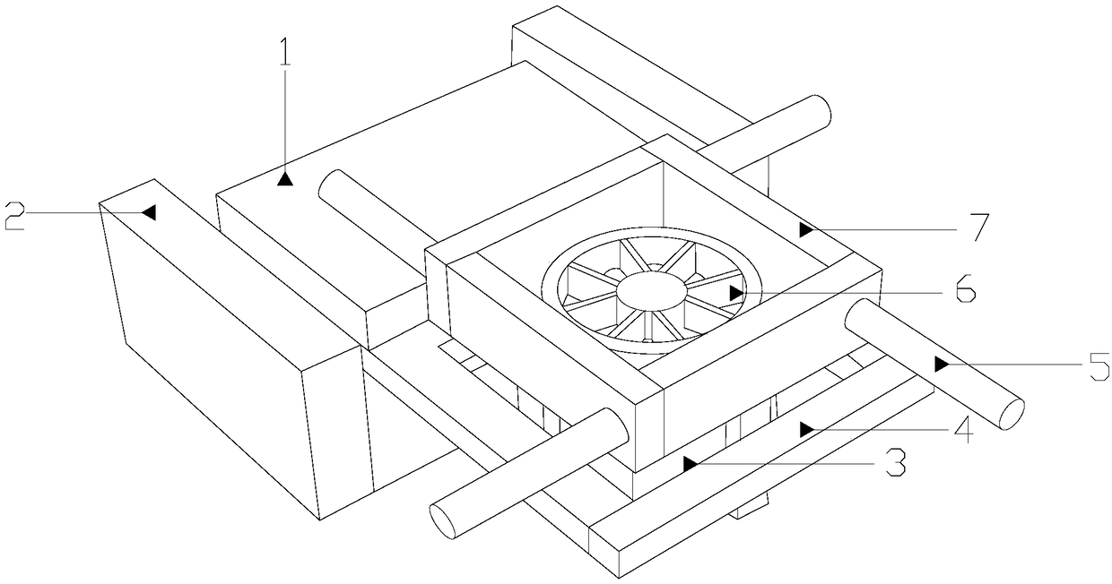 Material flow-dividing device for plastic mould