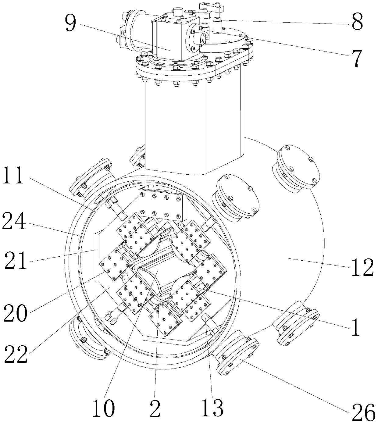 High-temperature superconduction four-pole magnet structure applicable to particle medical transportation technology