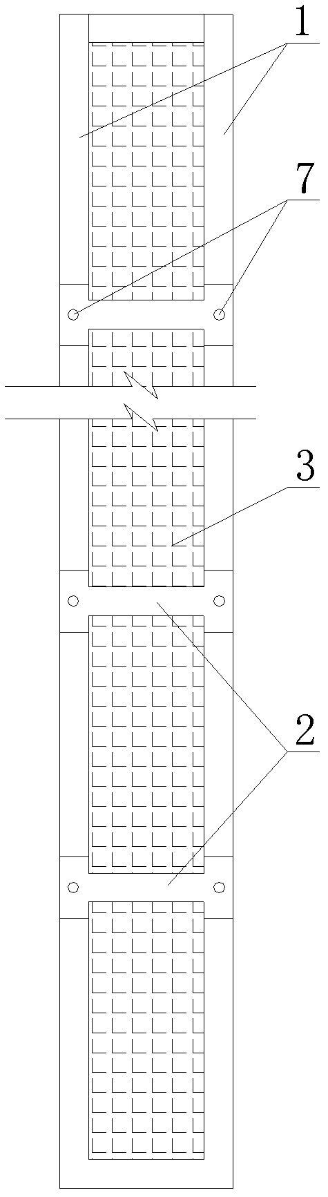 Rigid grid structure for constraining sludge flow and using method thereof