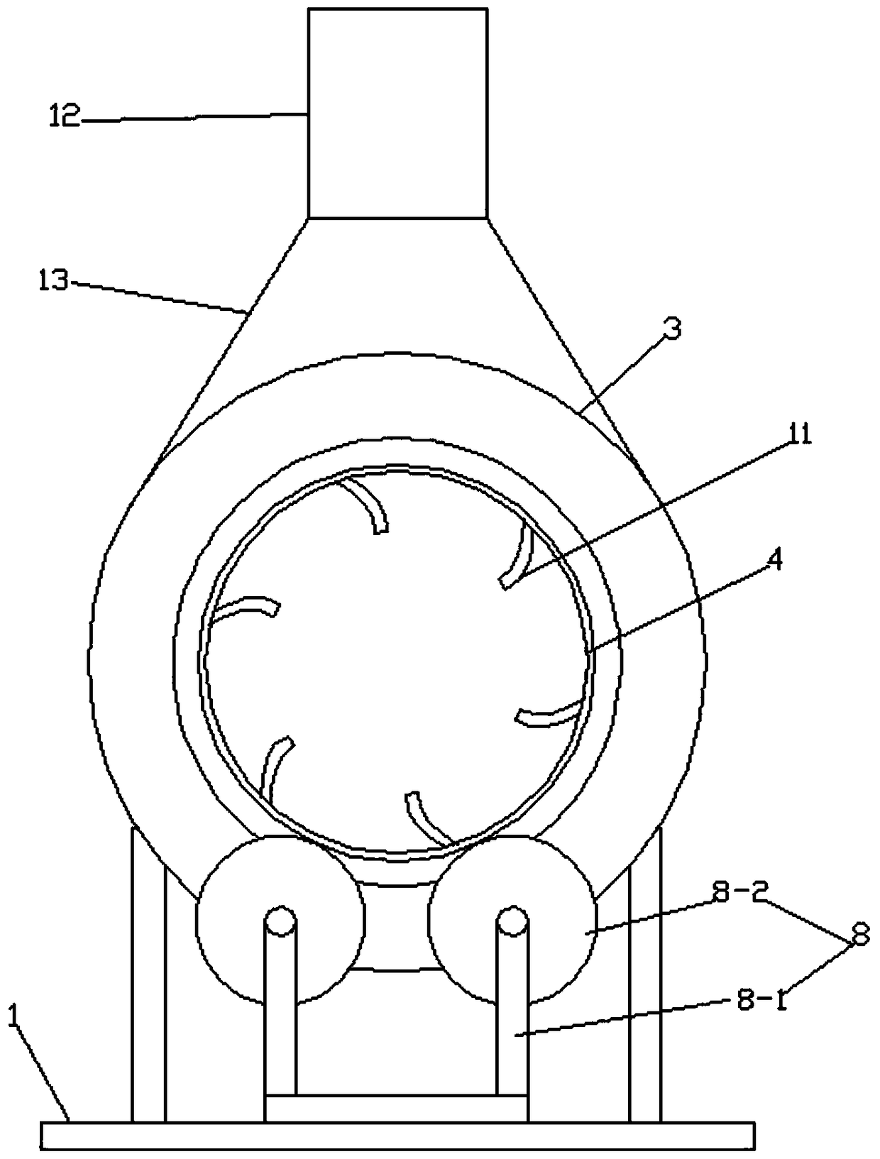 Dedusting device for biomass fuel