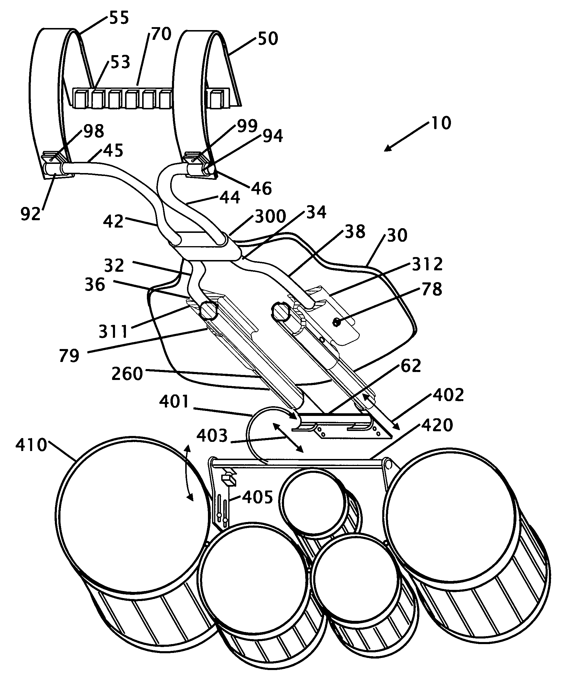 Carrier with adjustable parallel track structure for retaining musical instruments