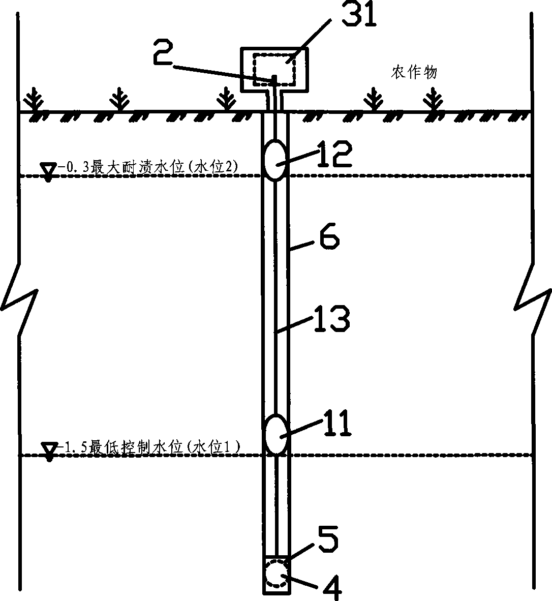 Agricultural land concealed pipe water level water quality co-controlling drainage