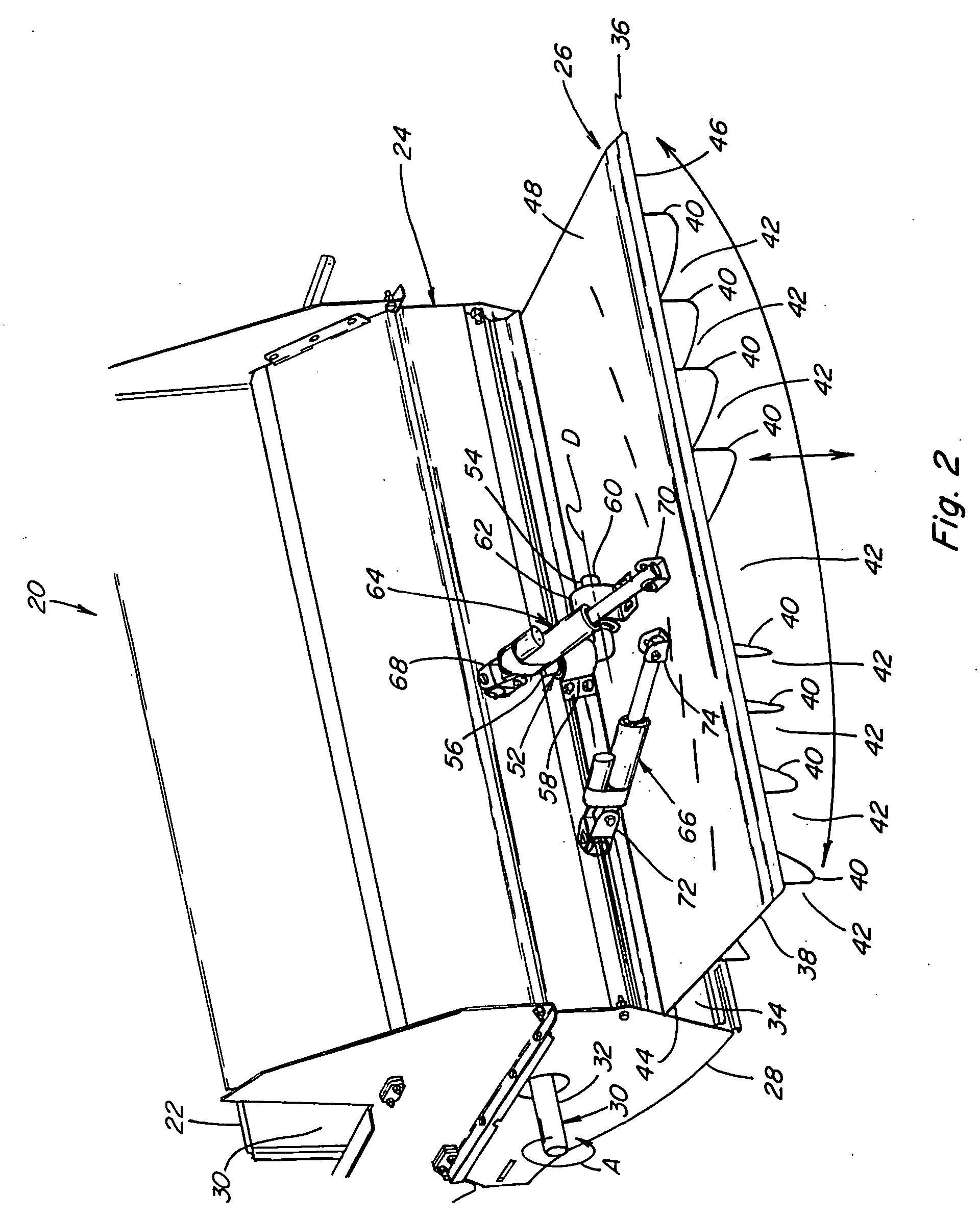 Unitary pivoting spreader apparatus