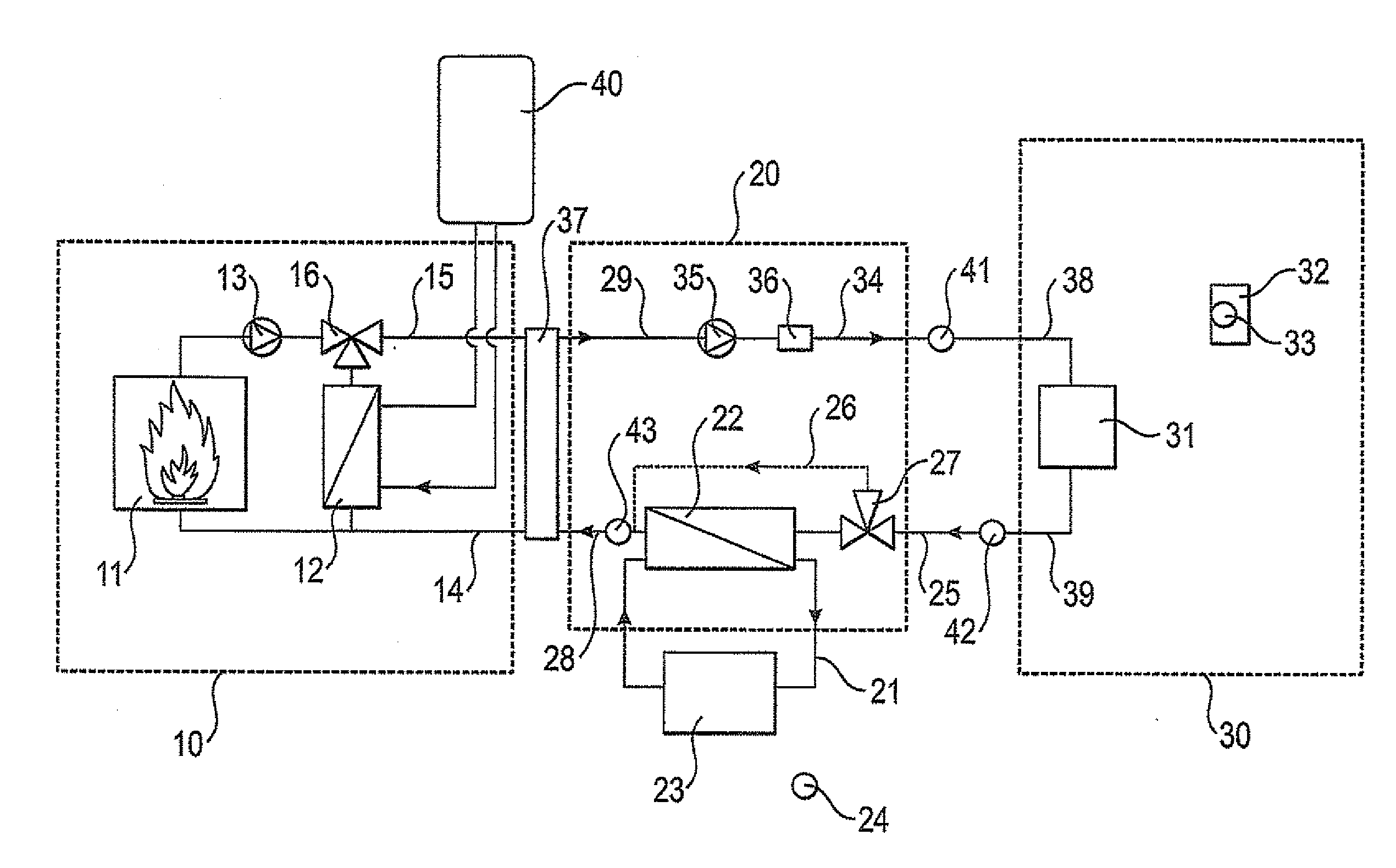 Heating system and method for controlling a heating system