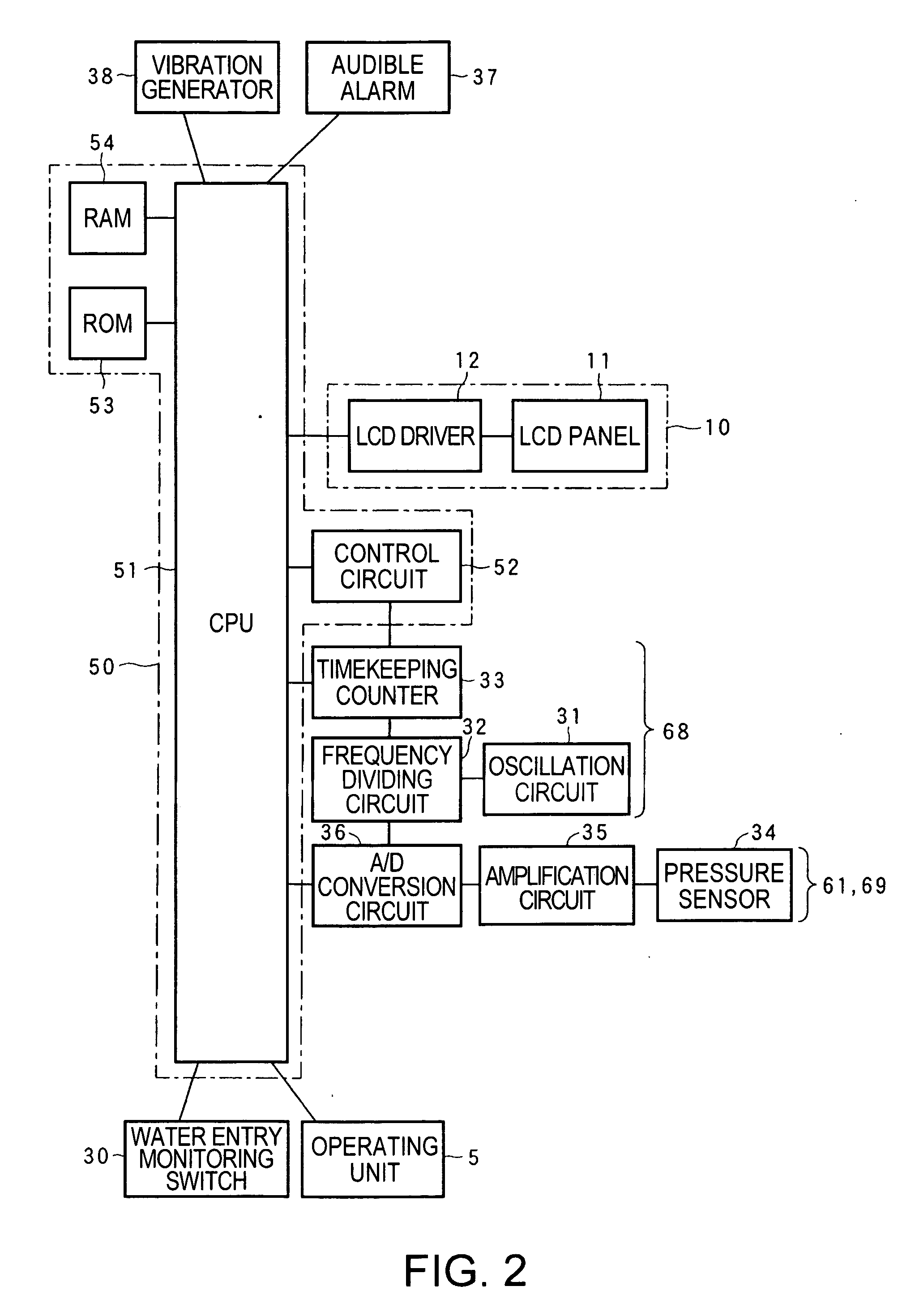 Diving information processing device, control method for a diving information processing device, and a control program