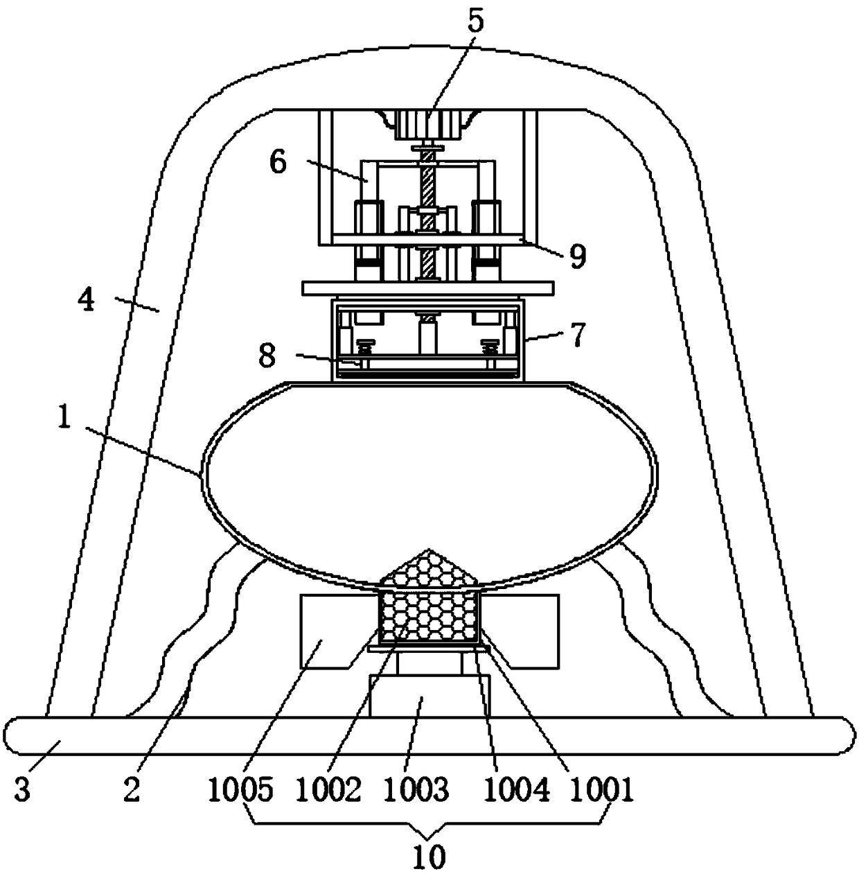 Shredded radish pickling device for preventing shredded radish from floating on the basis of mechanical drive