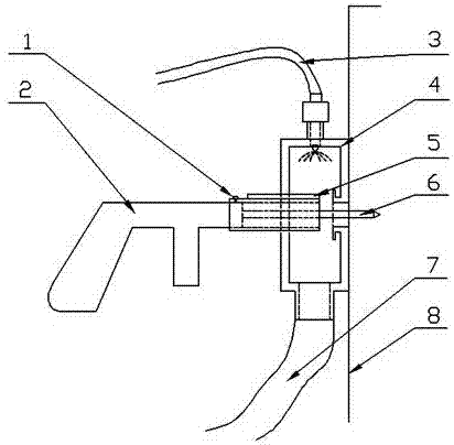 Drilling spraying dust-settling device