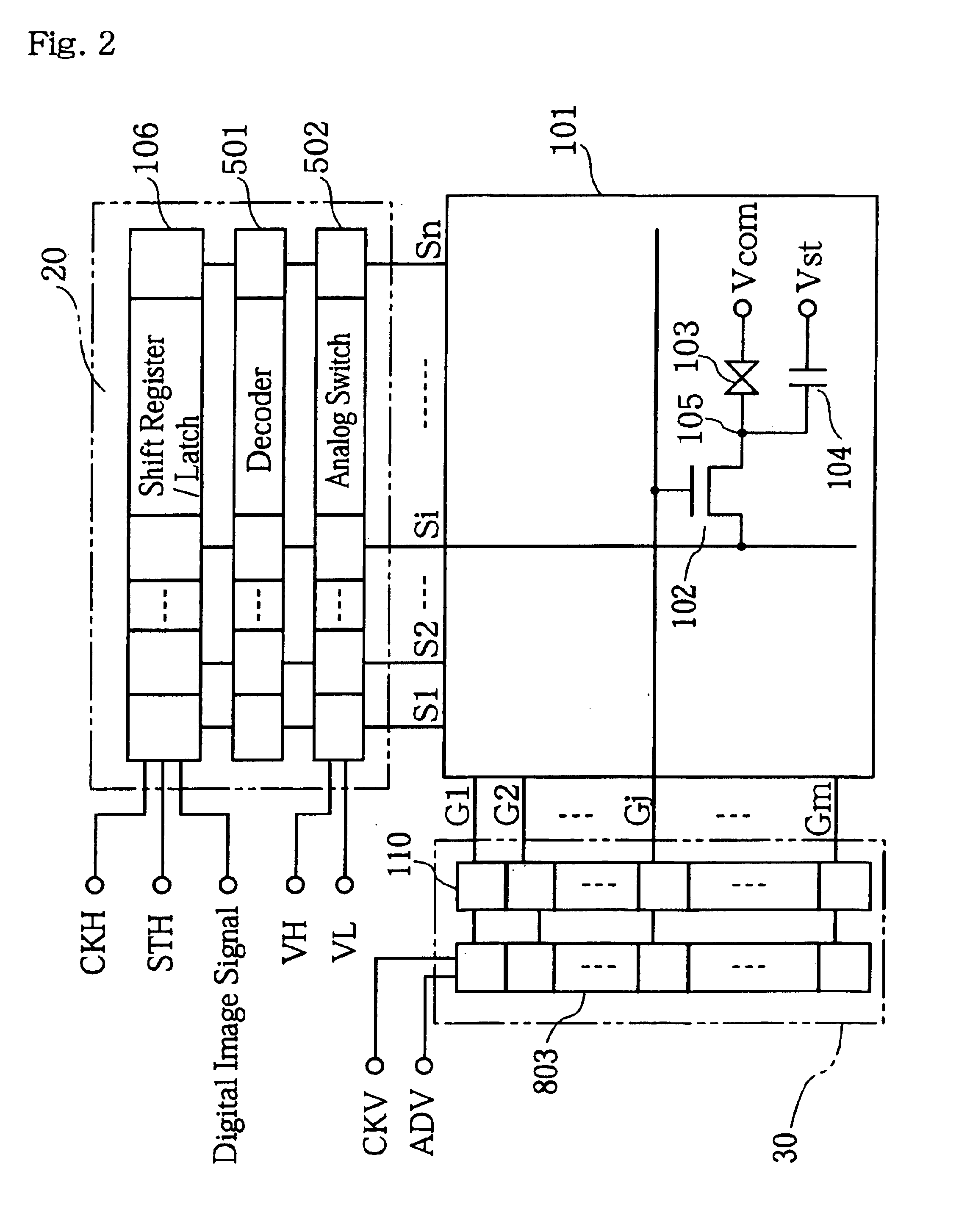 Active matrix display device and method of driving the same