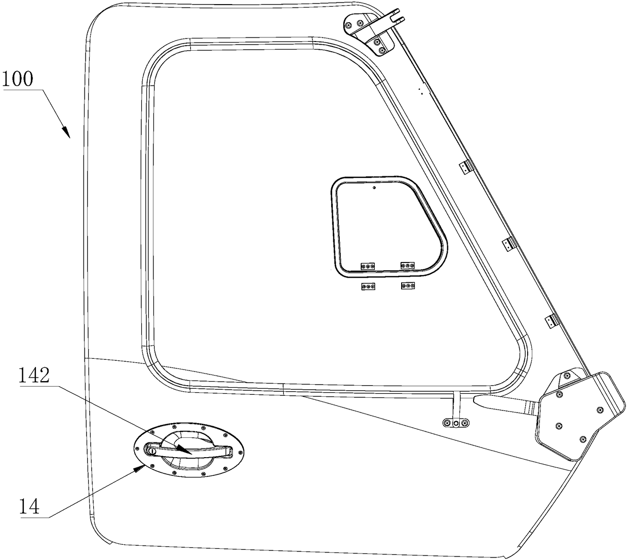 Helicopter cabin door with easy-to-operate internal unlocking structure