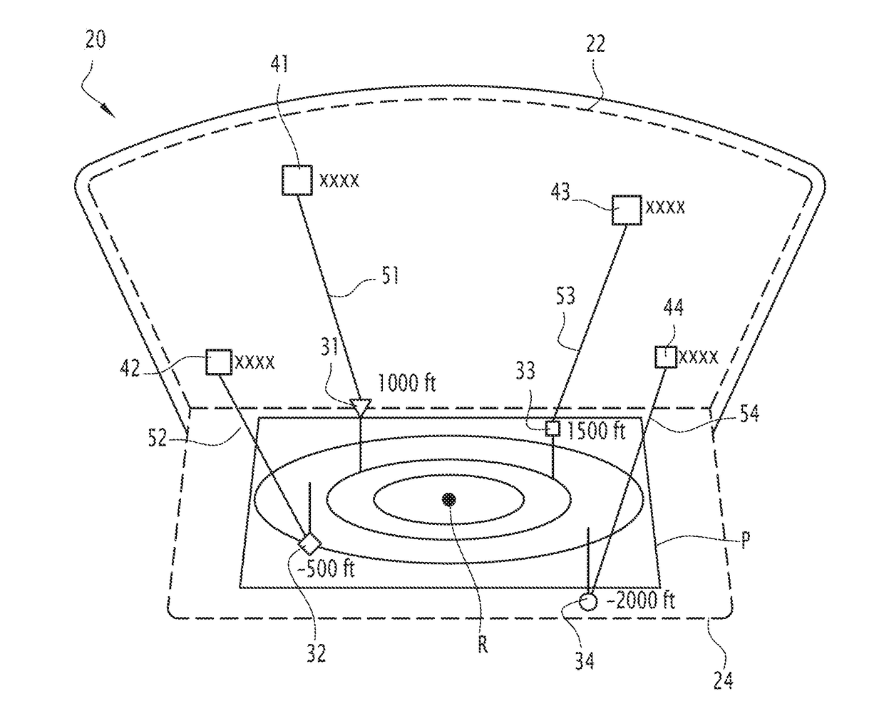 Method of visualization of the traffic around of a reference aircraft in a non-compliant display zone, associated computer product program and visualization system