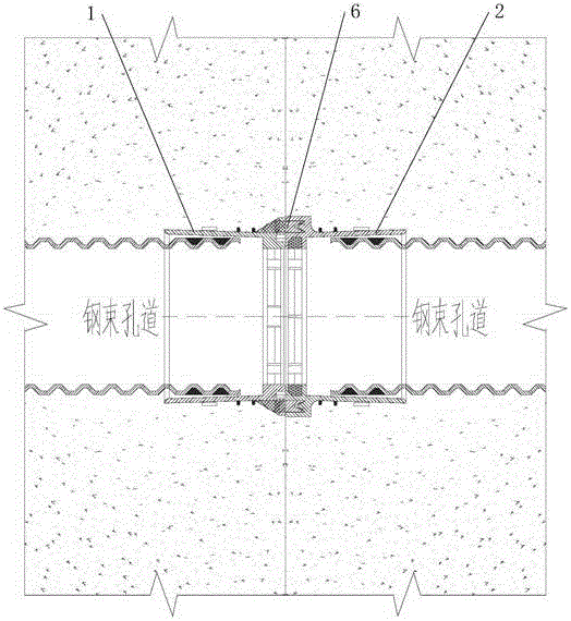 Segmental assembling beam prestressed duct connector