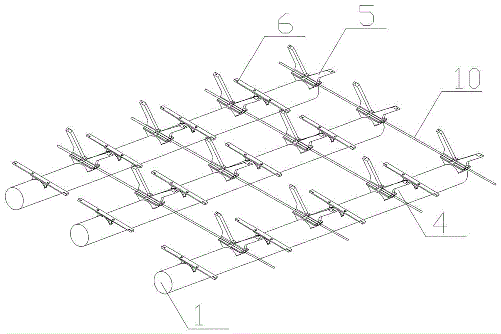 Support device for overwater solar photovoltaic array