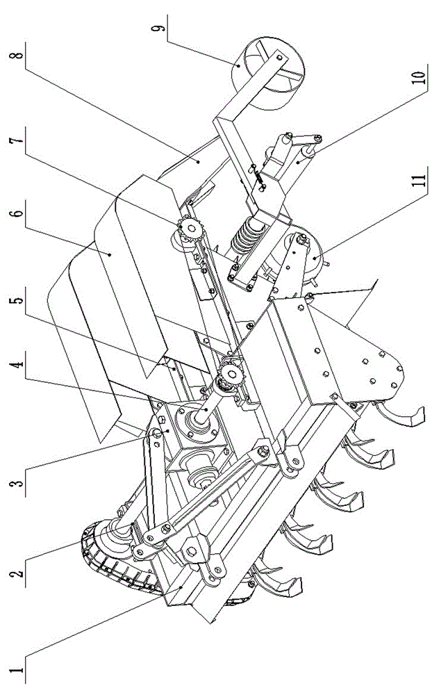 Ploughing-free dual-furrow full-film-mulch earthing combined machine