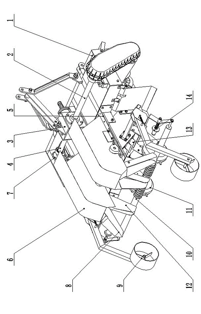 Ploughing-free dual-furrow full-film-mulch earthing combined machine