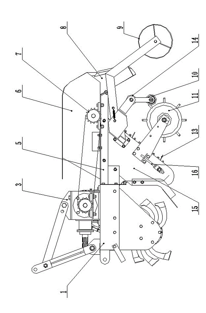 Ploughing-free dual-furrow full-film-mulch earthing combined machine