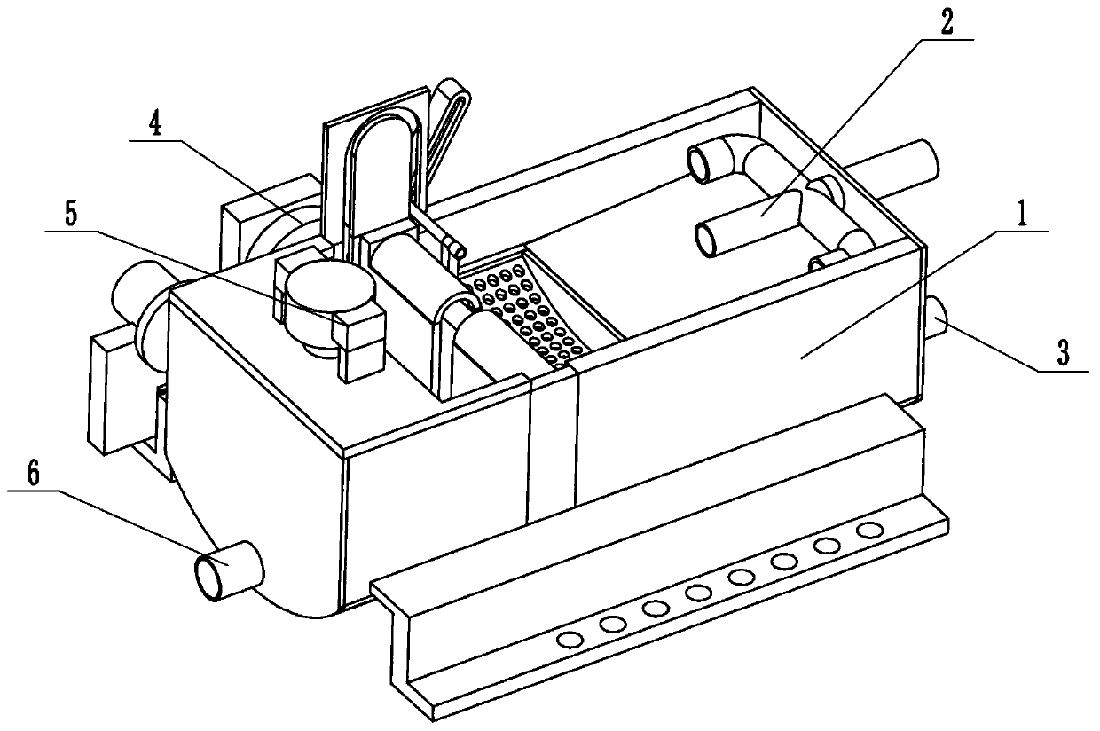 U-shaped algae recovery purification device for coupling algae removal